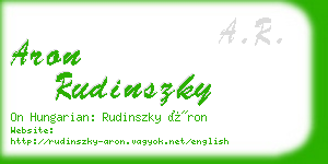 aron rudinszky business card